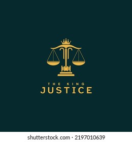 King of Justice Logo Template, Luxury of Law Logo