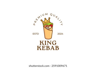 King kebab logo design vector