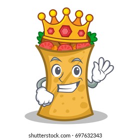 King kebab wrap character cartoon