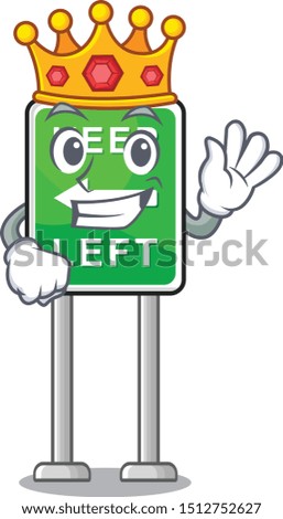 King keep left sign cartoon