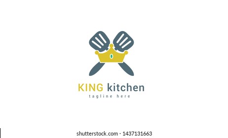 King of the kitchen. Cooking, cuisine concept. Typography vector illustration