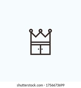 king kitchen set logo. crown icon