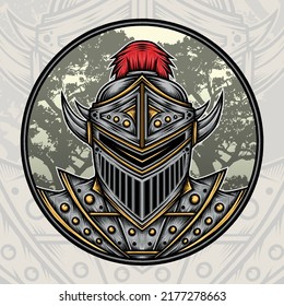King Knight Illustration. Premium vector