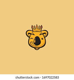 king koala mascot vector logo