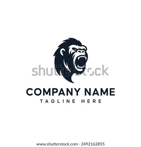 King kong Angry Head Logo Icon Illustration Vector Design