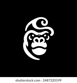 Ilustración del icono del logotipo de la cara de King Kong en diseño de Vector. Gráficos llamativos y llamativos para proyectos creativos y de marca.