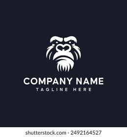 King kong Face Silhouette Logo Icon Illustration Vector Design