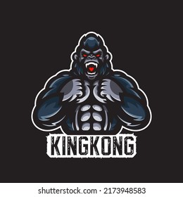 KING KONG MASCOT LOGO SUITABLE FOR IDENTITY FOR YOUR BUSINESS