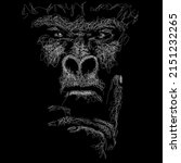 King kong vector sketch illustration, scribble art