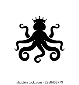 King Kraken logo vector, Octopus logo template