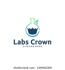 King Laboratory logo designs concept vector, Labs Crown logo template