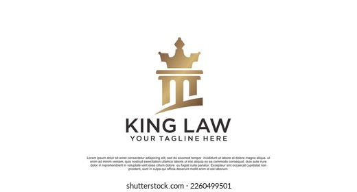 King lawyer logo design Premium Vector