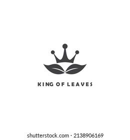 ilustración del logo de la hoja de rey diseño corona vectorial