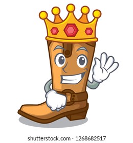 King leather cowboy boots shape cartoon funny