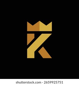 Letra King K Logo Design Vetor Template