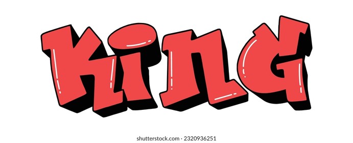 King Lettering Street Graffiti Vector Illustration