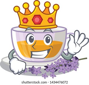 King levender tea is poured cartoon bottle
