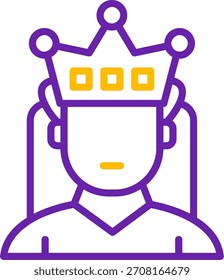 Design do ícone do vetor de duas cores da linha King