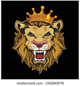 king lion with angry face