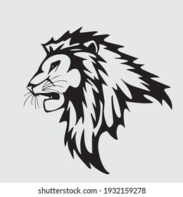 Ilustración del vector de la cabeza negra del Rey de León 