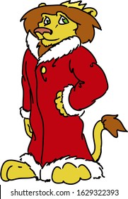 King Lion Cartoon Mascot vector