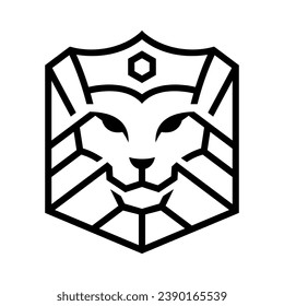 king lion crown symbols. Elegant  Leo animal logo. Premium luxury brand identity icon. Vector illustration