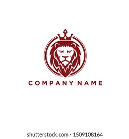 King Lion Crown Vector Logo