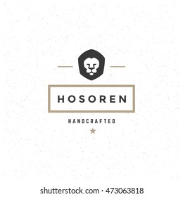 King Lion Design Element in Vintage Style for Logotype, Label, Badge and other design. Retro vector illustration.