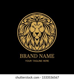 King lion head circle logo design