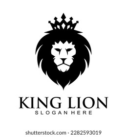 King lion head illustration vector logo