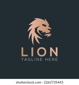 King Lion Head Logo, Lion Strong Logo Golden Royal Premium Elegant Design