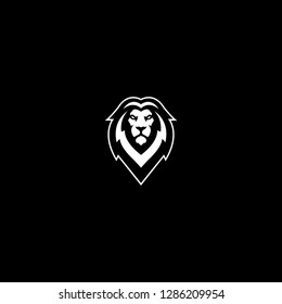 King Lion Head Logo Template, Abstract geometric line art, Vector illustration.