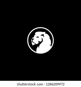 King Lion Head Logo Template, Abstract geometric line art, Vector illustration.