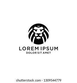King Lion Head Logo Template, Lion Strong Logo Golden Royal Premium Elegant Design