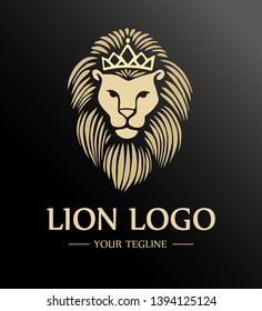 King Lion Head Logo Template, Brand Identity. Lion logo template. Vector illustration
