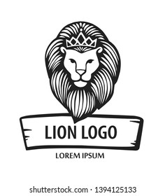 King Lion Head Logo Template, Brand Identity. Lion logo template. Vector illustration