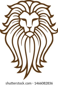 KIng lion head logo template vector icon