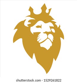 King Lion Head Logo Template, Strong Glare Lion Face. Elegant Design Badge, Sticker, Icon, Emblem, Logo designs