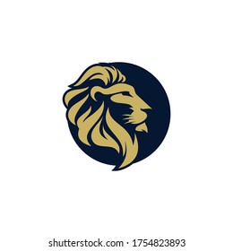 King Lion Head Logo Template, Lion Strong Logo Golden Royal Premium Elegant Design