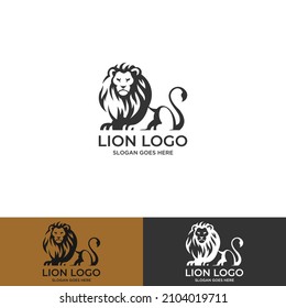 King Lion Head Logo Template, Lion Strong Logo Golden Royal Premium Elegant Design
