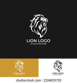 King Lion Head Logo Template, Lion Strong Logo Golden Royal Premium Elegant Design