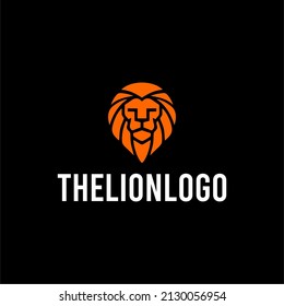 Logo creativo de la cara del león silvestre, autoritario, elegante, lujoso