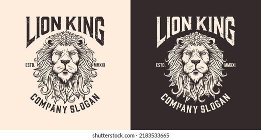 King Lion Head Mascot Vector Illustration