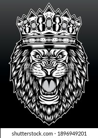 The king lion illustration. Premium vector
