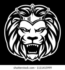 King lion logo black and white