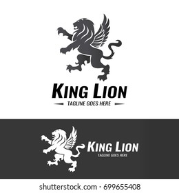 King lion logo design template. Element for the brand identity. Vector illustration