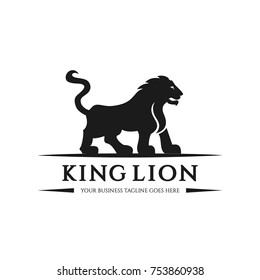 King lion logo design template. Vector illustration