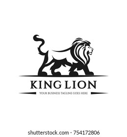 King lion logo design template. Element for the brand identity. Vector illustration