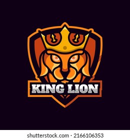 KING LION LOGO, MASCOT ESPORT STYLE