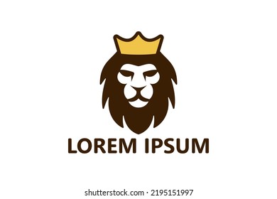 King lion logo template design vector